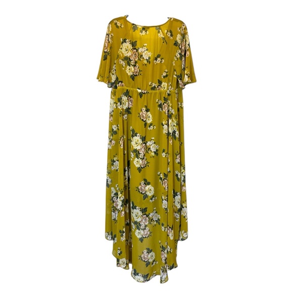 Torrid Floral V-Neck Maxi Dress - Yellow - Picture 6 of 7